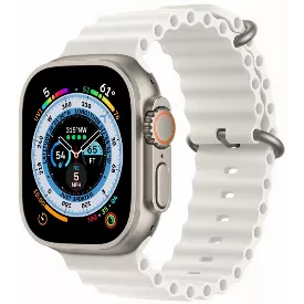 Умные часы Apple Watch Ultra Titanium Case, 130-200, титановый/белый Ocean Band